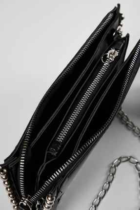 Siyah Zımbalı Çapraz Askılı Kadın Cüzdan Çanta 
TWOAW25OC00005 Image 3