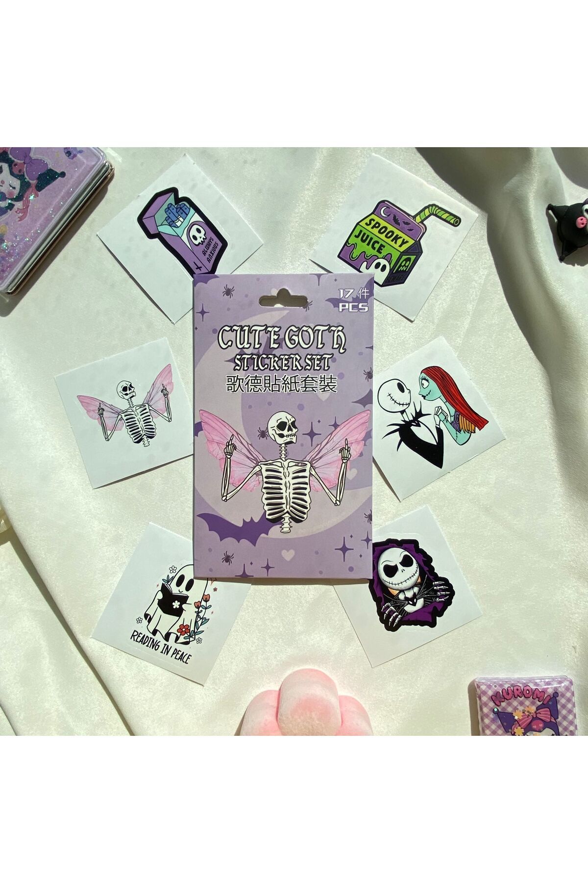 Pembe Cute Goth Sticker Seti