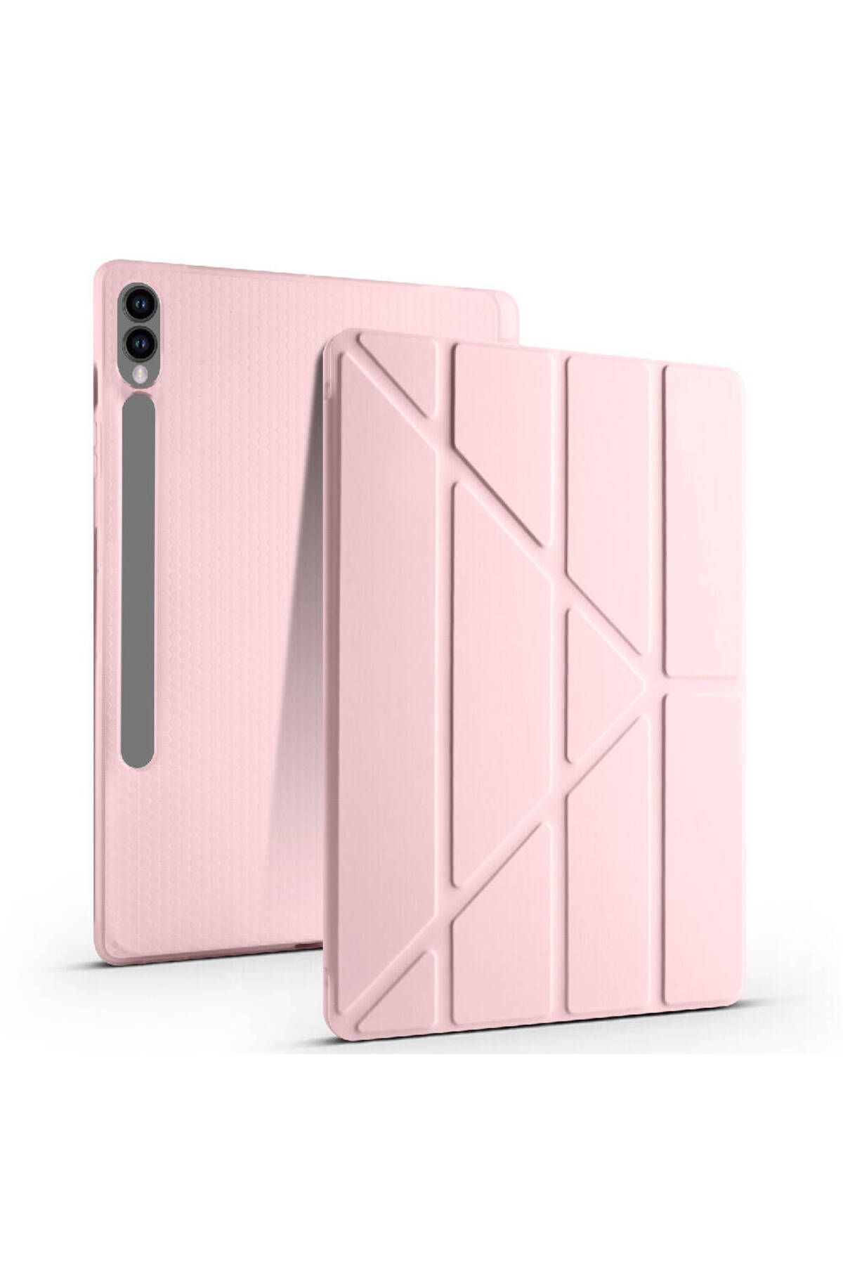 Samsung Galaxy Tab S9 Fe Plus/s10 Plus Kılıf Kalem Bölmeli Trifolding Case X610 X616 X820 X826 X828