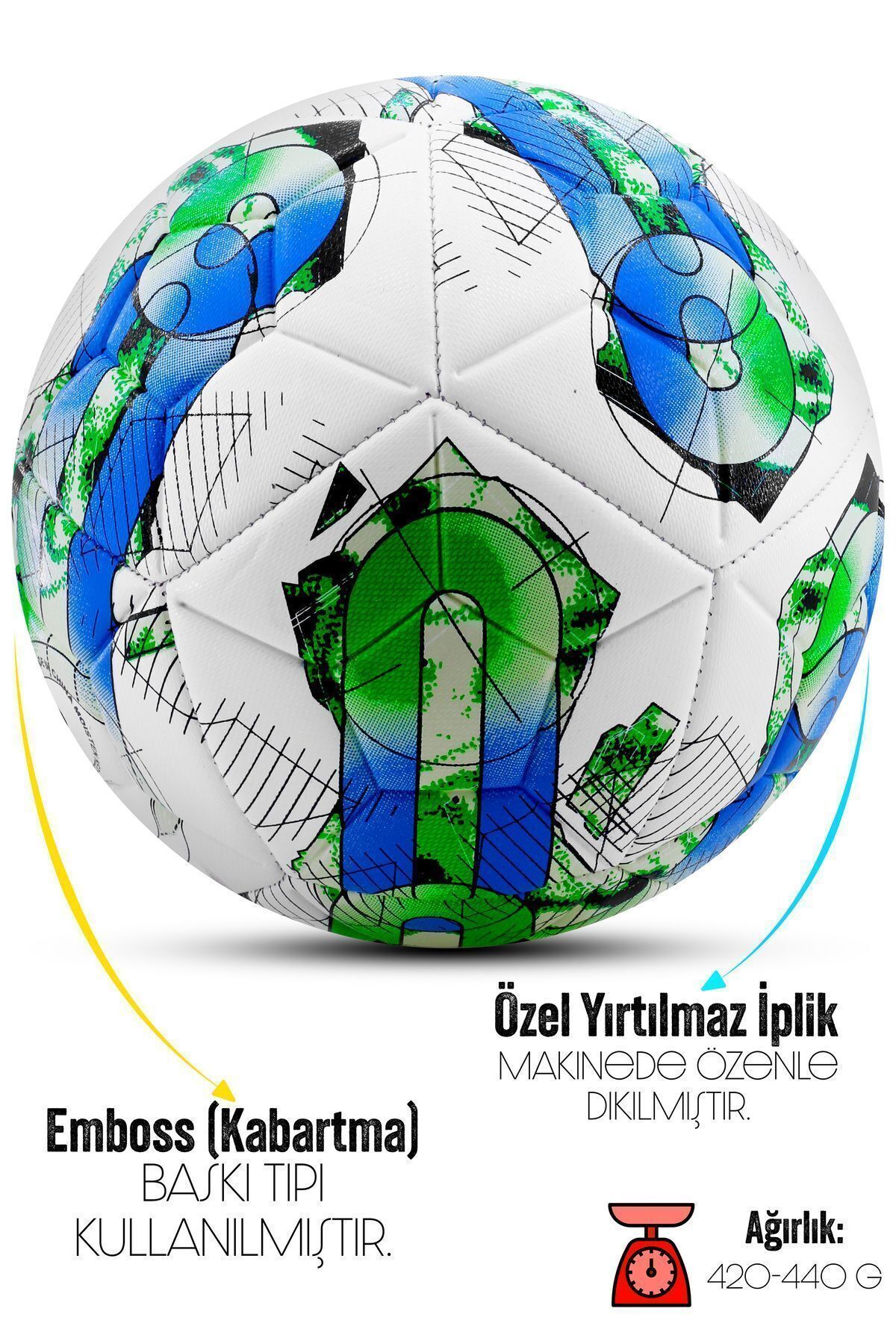 Futbol Topu Orbital Şişirme Pompalı Sert Zemin Halı Saha Futbol Topu Turuncu Hibrit No:5