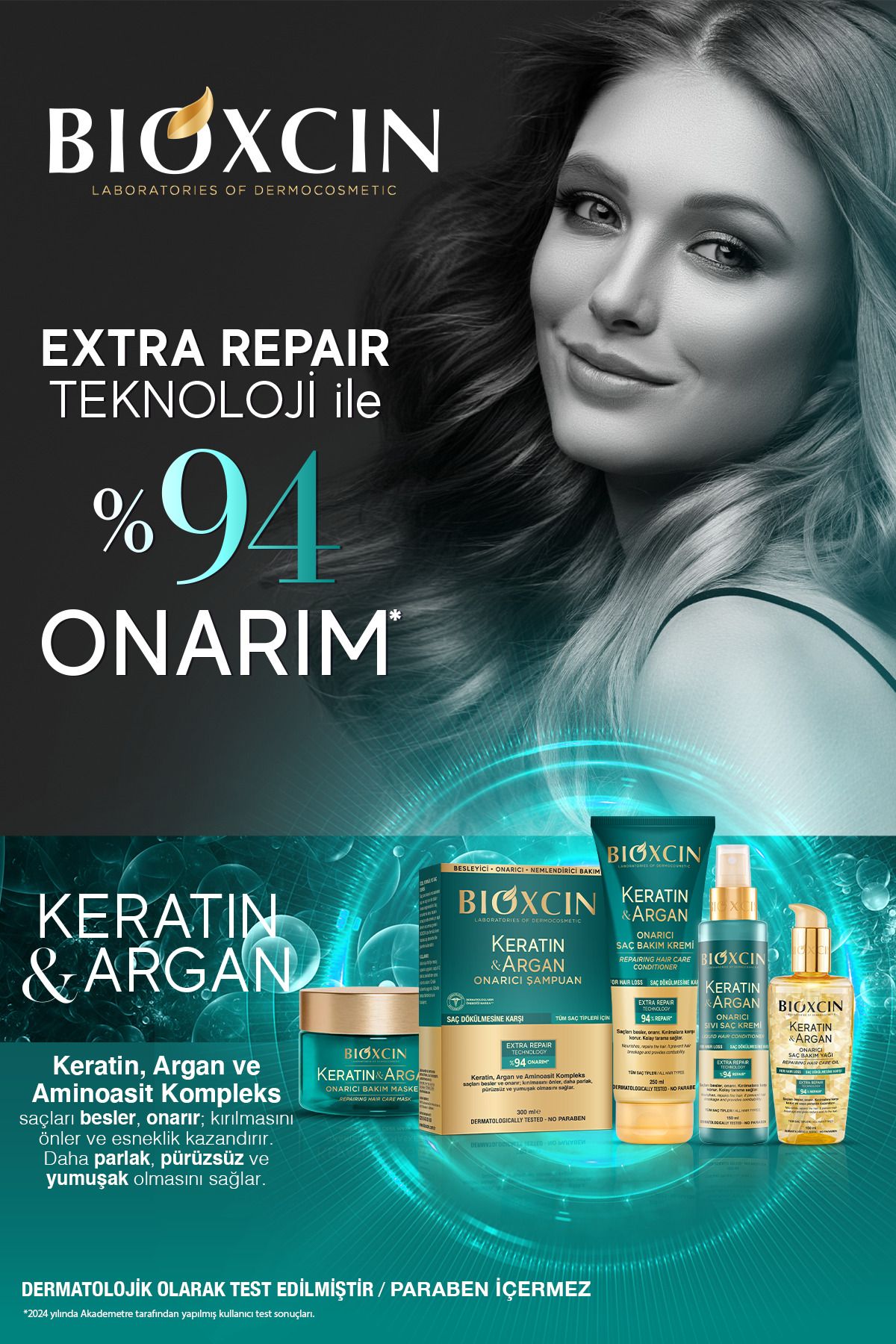 Keratin & Argan Onarıcı Bakım Maskesi 225 Ml - Yıpranmış Ve Hassas Saçlar