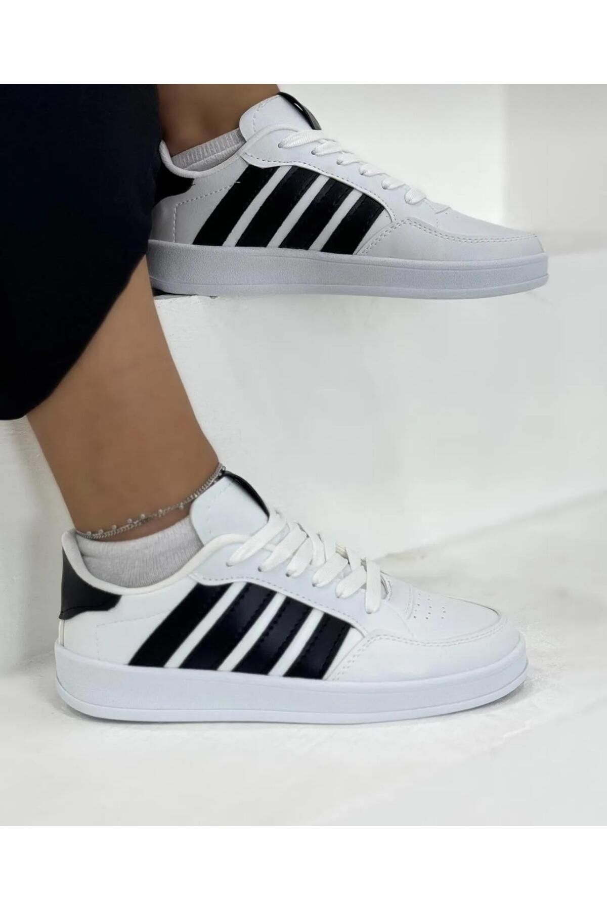 homiro Unisex Cilt GünlükRahat Sneaker-Beyaz-...