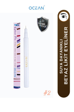 Beyaz Eyeliner, Likit Kalem Eyeliner, Suya Dayanıklı, Yoğun Pigmentli Image 0