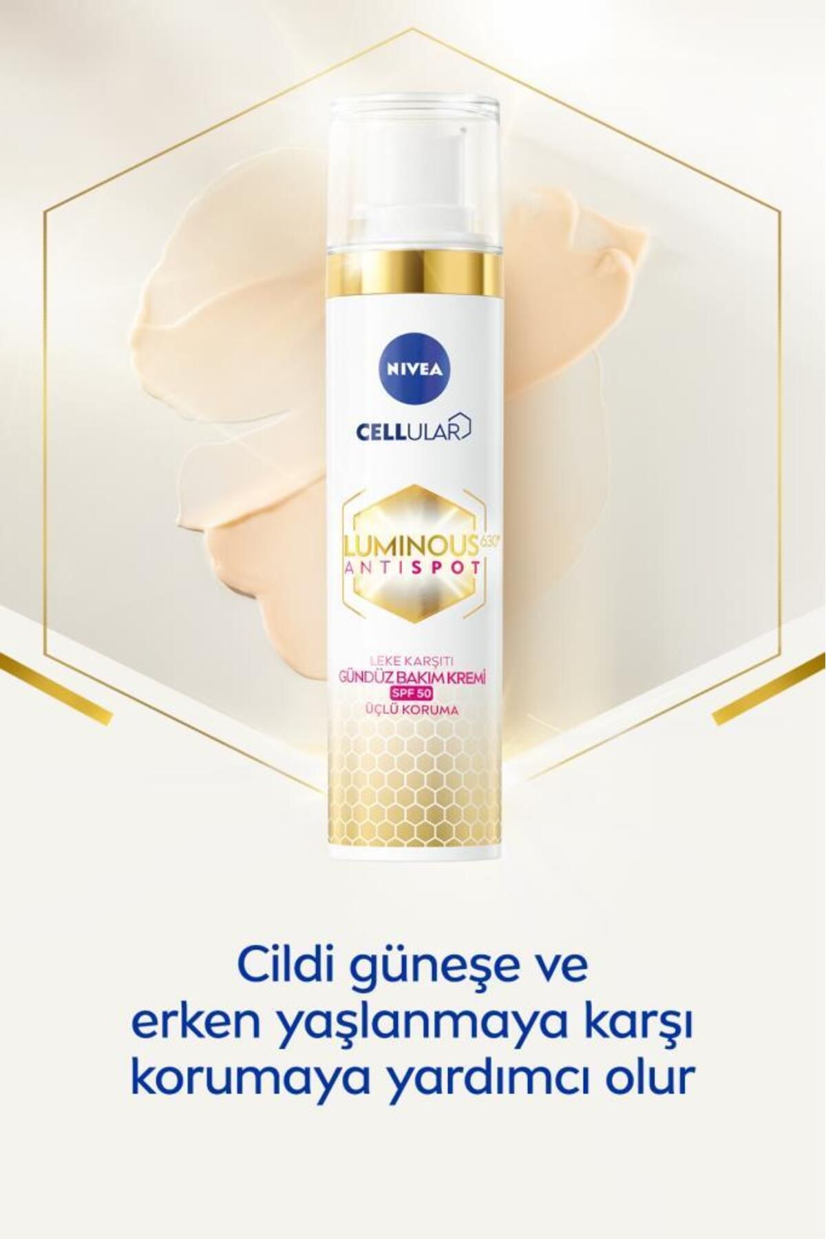 Luminous630 Güneş Korumalı Leke Karşıtı Gündüz Yüz Kremi 40ml, SPF50, Hyaluronik Asit, E Vitamini