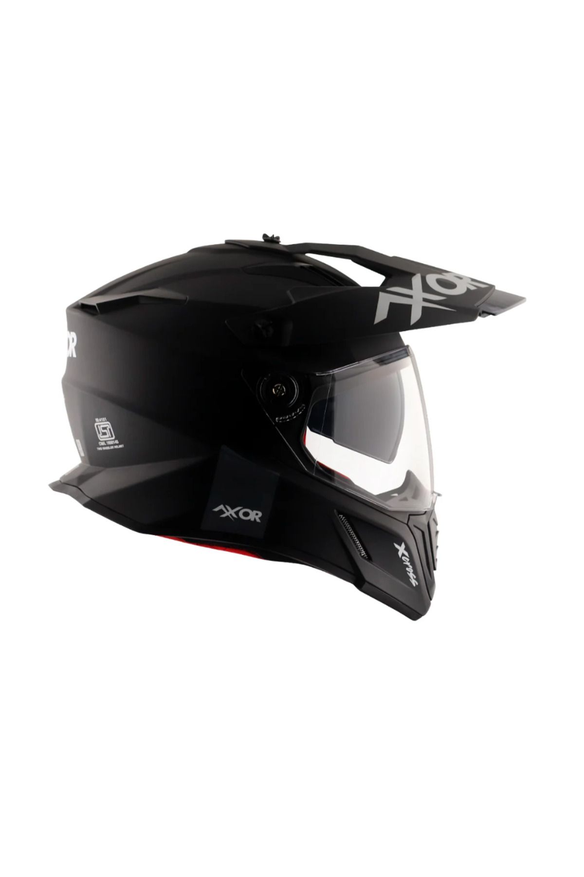 X-CROSS - DUAL VİSOR SC- MAT SİYAH KIRMIZI KROSS KASK