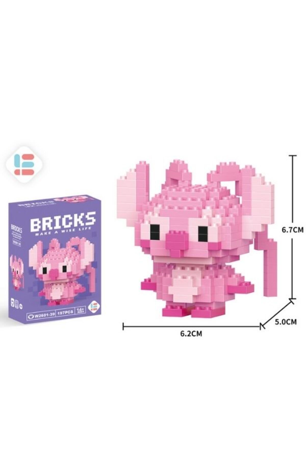 Bricks Pembe Lilo ve Stitch  Yap boz 3D Puzzle Mini Lego