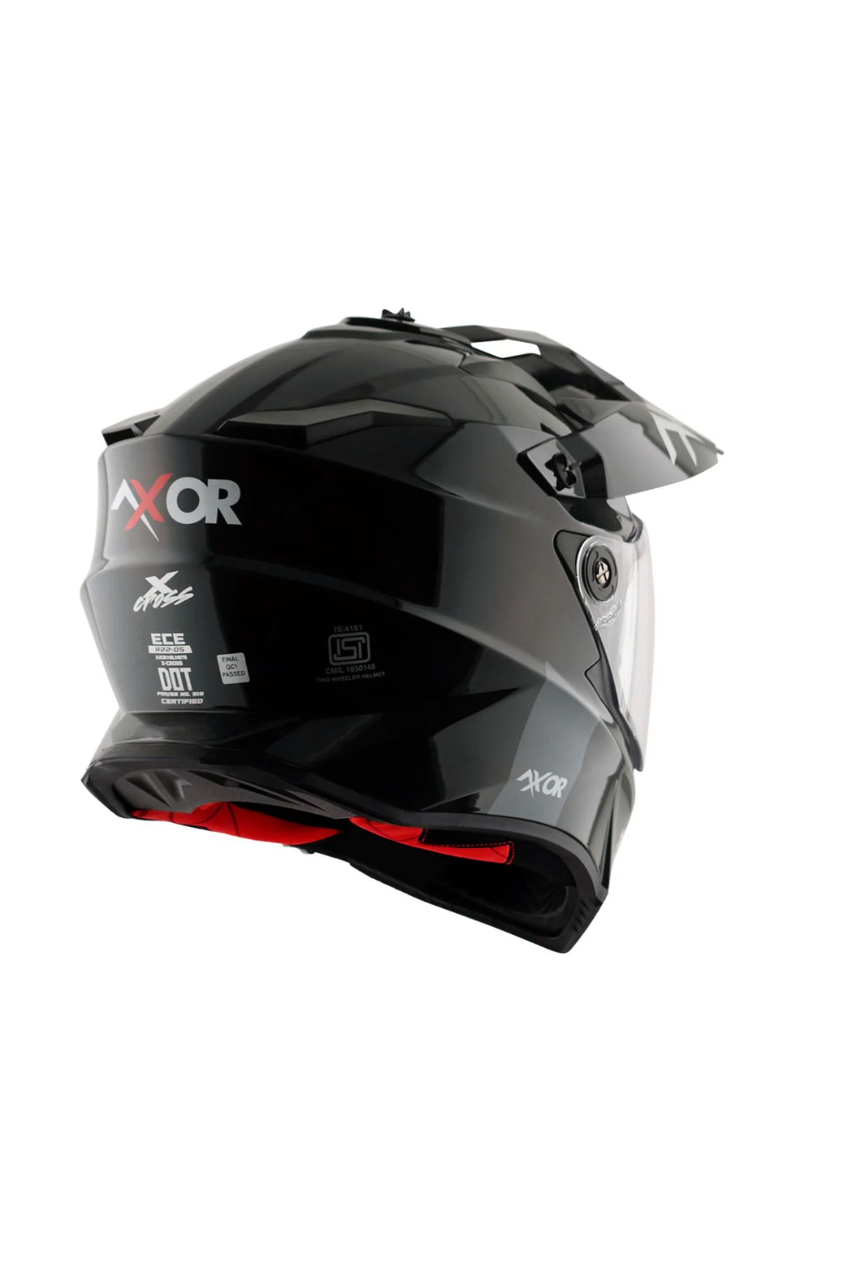 X-CROSS - DUAL VİSOR SC- PARLAK SİYAH KROSS KASK