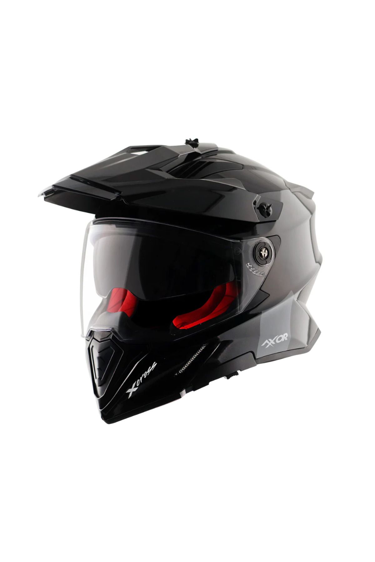 X-CROSS - DUAL VİSOR SC- PARLAK SİYAH KROSS KASK