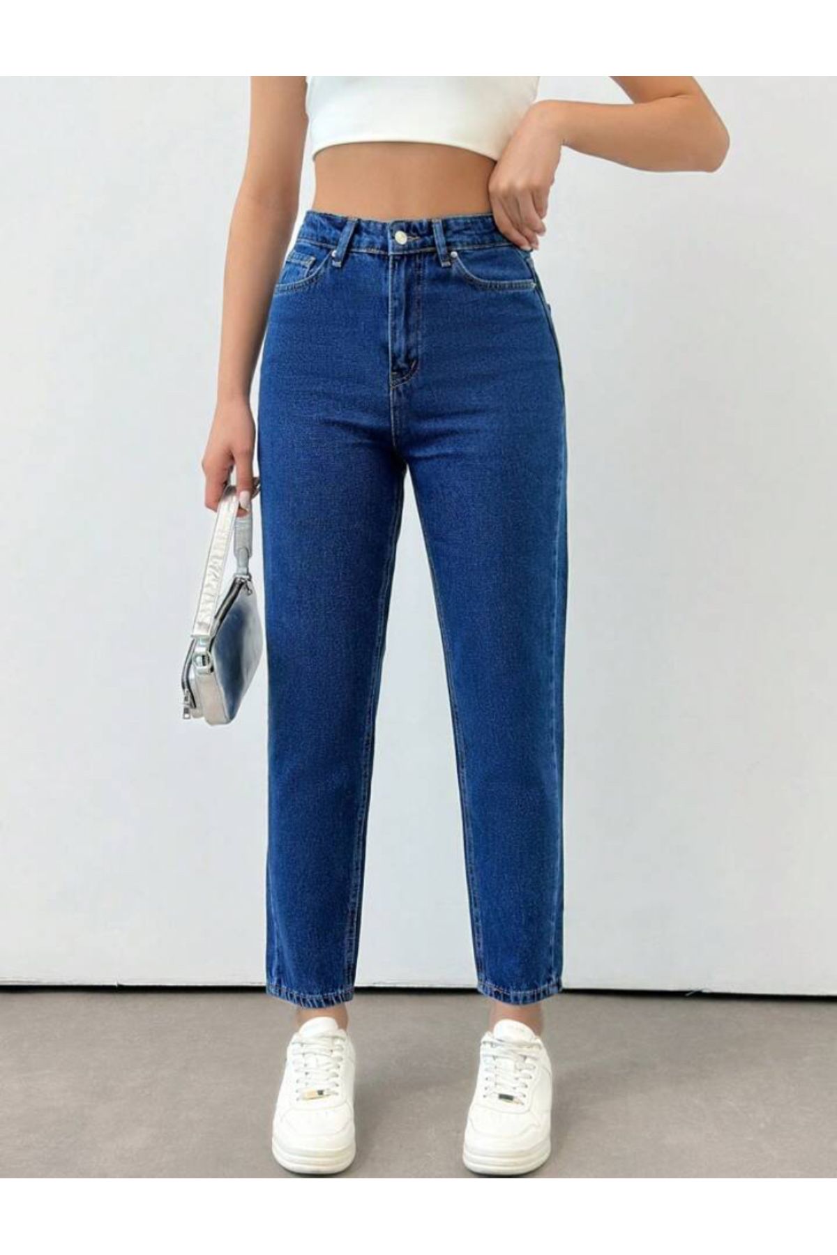 BelteaSlim Fit Mom Jeans KotPantolon