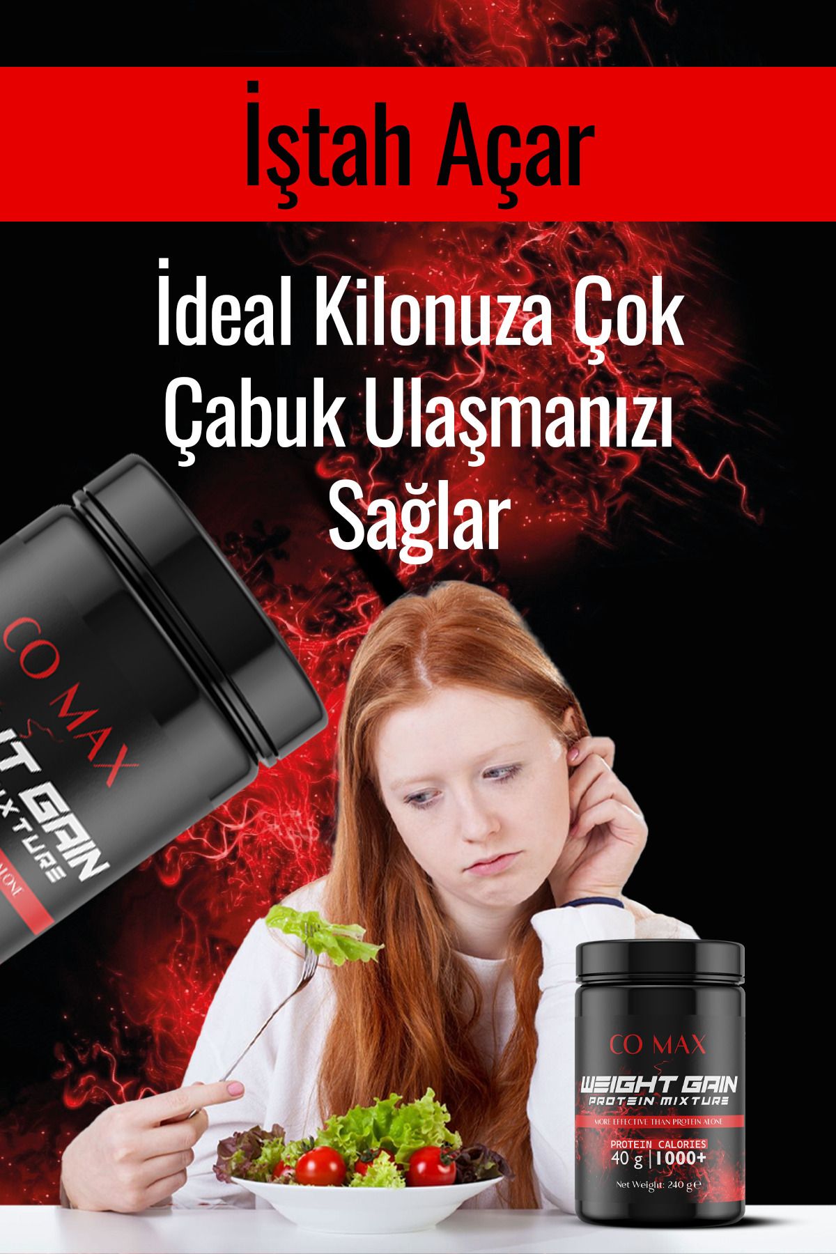 Kilo-aldırıcı Iştah Açıcı Protein Tozu Muz Ve Kakao Aromalı Kilo Aldıran Toz (1’Lİ SET)