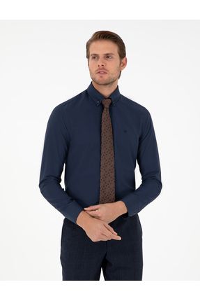 Lacivert Slim Fit Uzun Kollu Gömlek 50297998-VR033