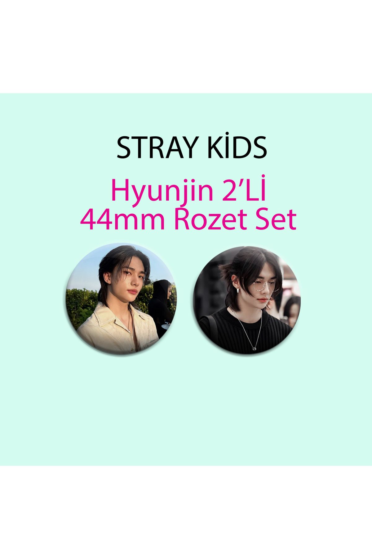 Nemika Stray Kids SKZ Hyunjin2 adet 44mm Buto...