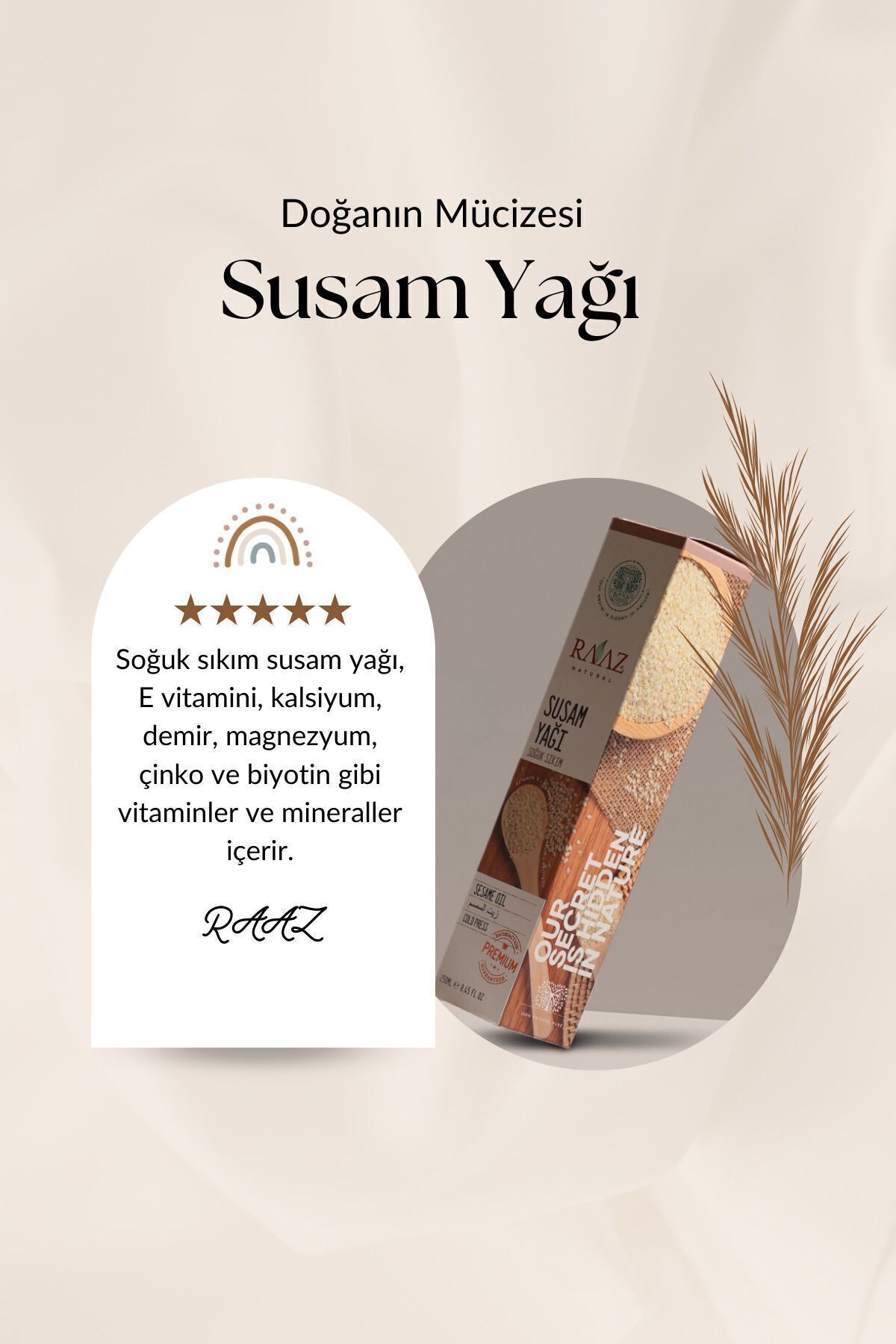 250 ml Soğuk Sıkım Susam Yağı,%100 Saf Ve Doğal