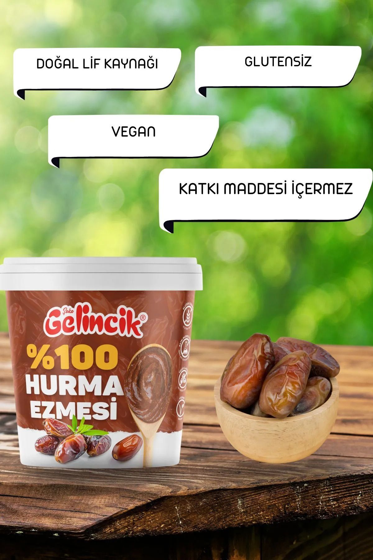 2'li Set Katkısız Doğal %100 Sade Hurma Ezmesi %100 Hurma Dolgusu 2KG Hurma Püresi 2 Adet