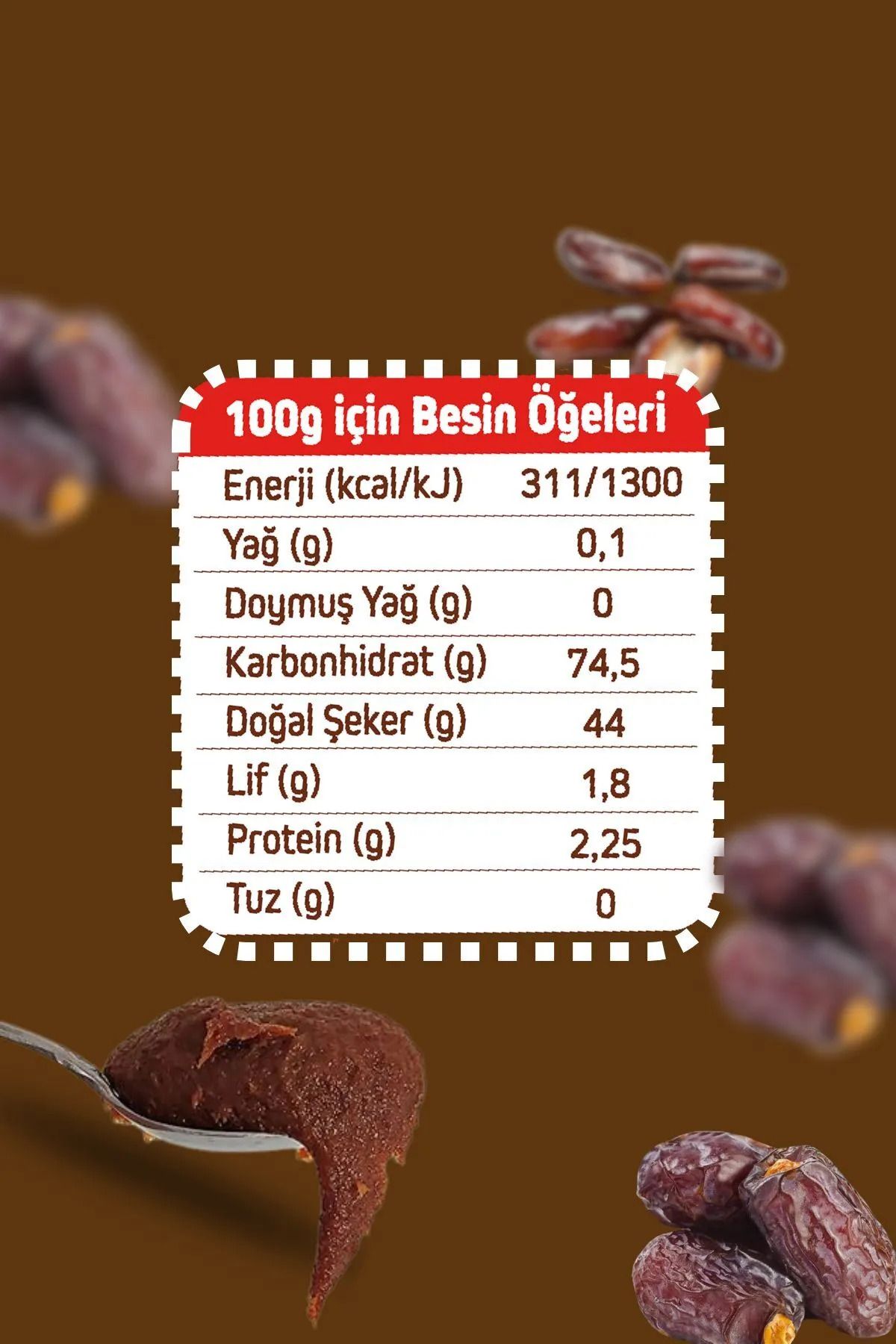 2'li Set Katkısız Doğal %100 Sade Hurma Ezmesi %100 Hurma Dolgusu 2KG Hurma Püresi 2 Adet