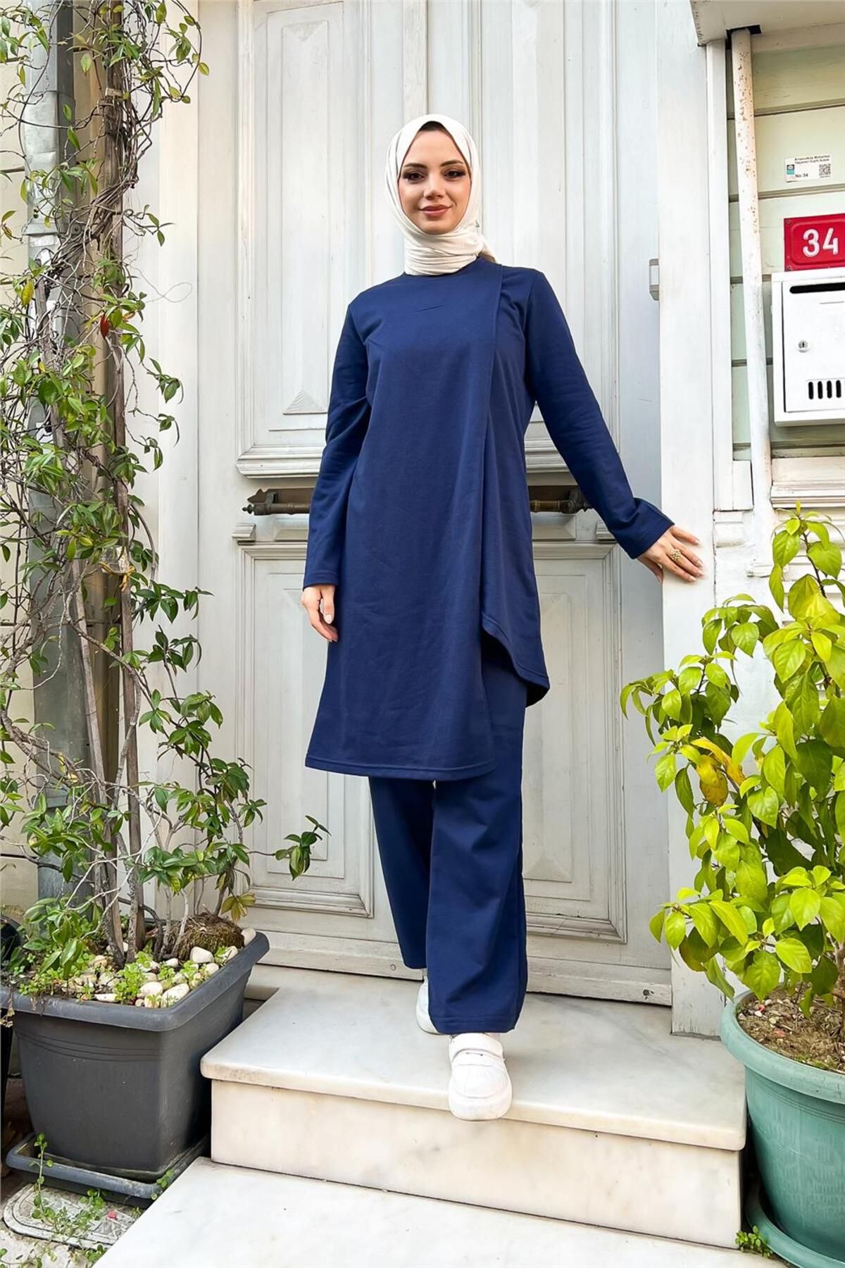 Bwest Kruvaze Bisiklet YakaSade Basic Tunik P...