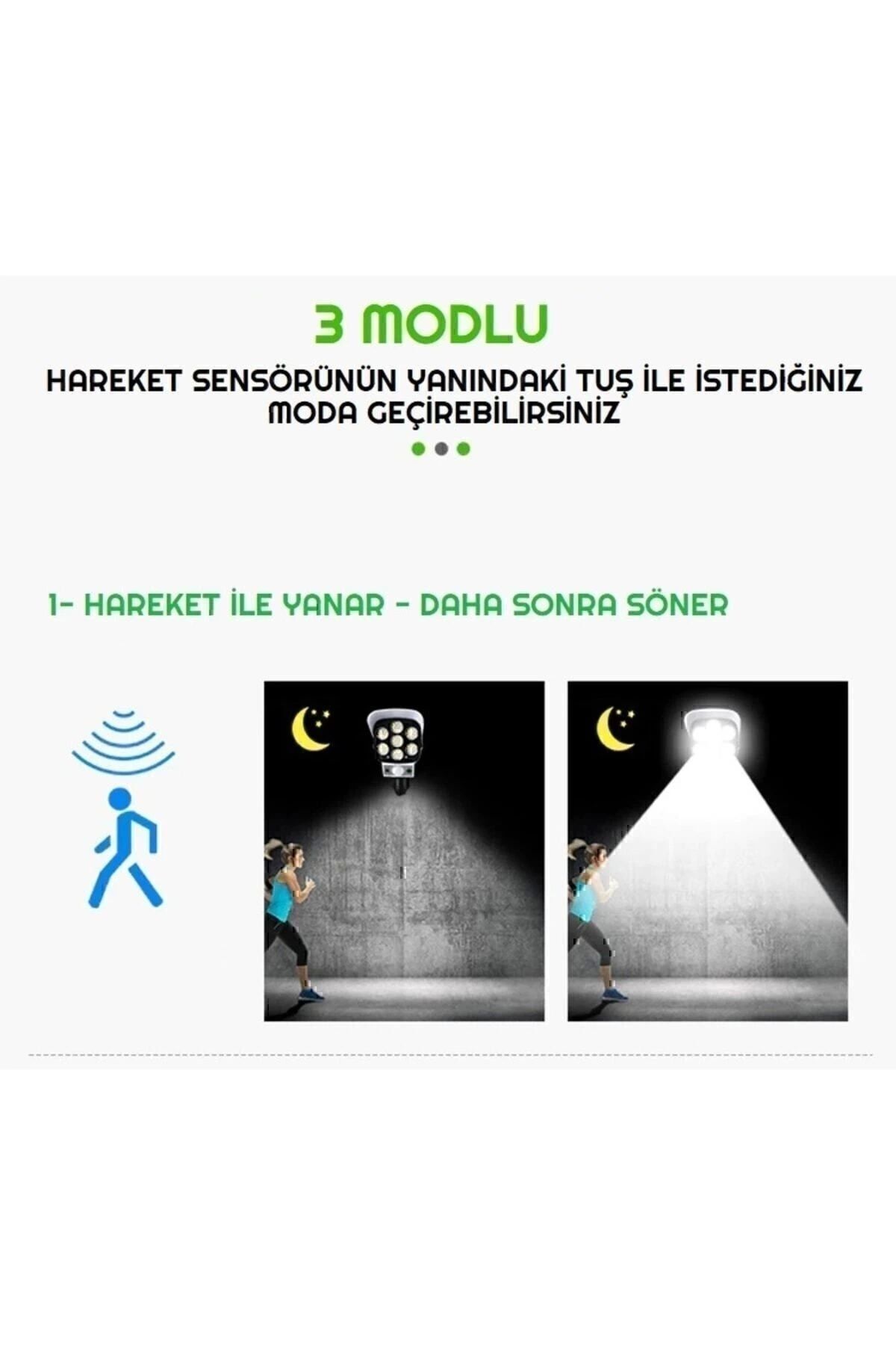 Kamera Görünümlü Hareket Sensörlü Uzaktan Kumandalı Solar Bahçe Lambası Kmr-ld-slr