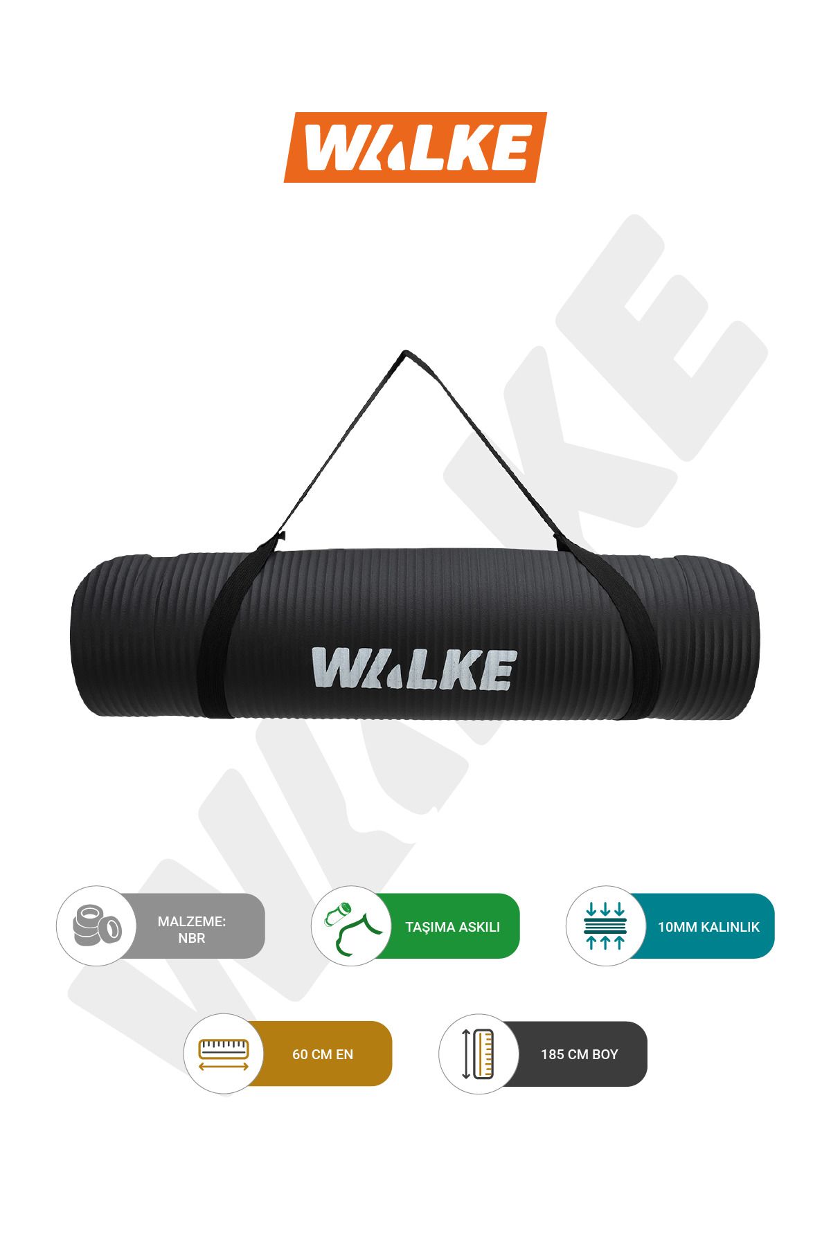 WalkePremium 10 mm TaşımaAskılı Pilates Minde...