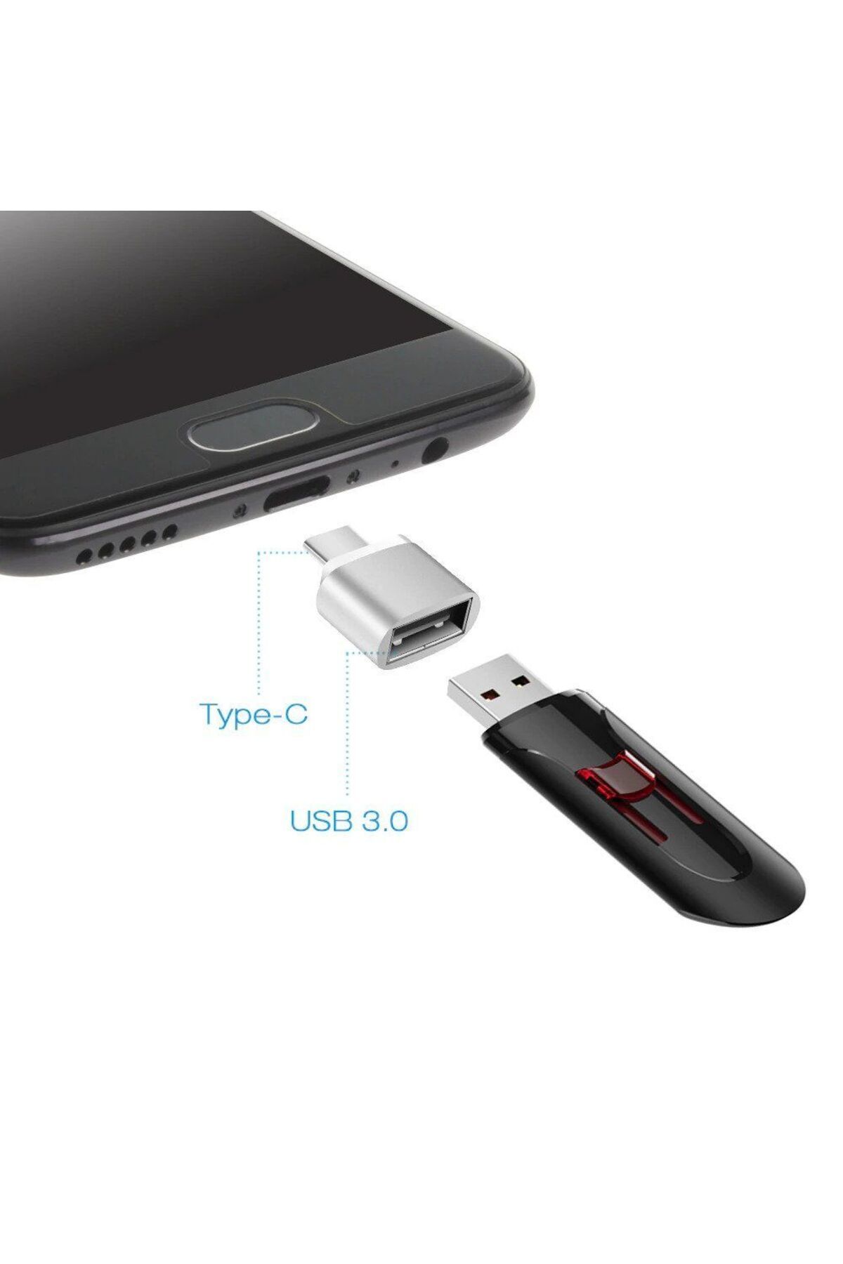 Fıx Rd01 Usb3.1 Type-c Otg =-- Usb3.0 Flash Drıver Çevirici Adaptör