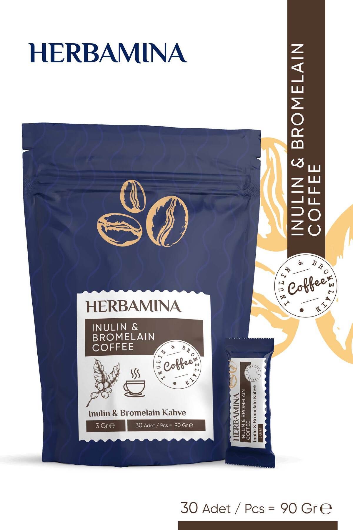 HerbaminaINULIN & BROMELAINCOFFEE 3grx30 - 90...