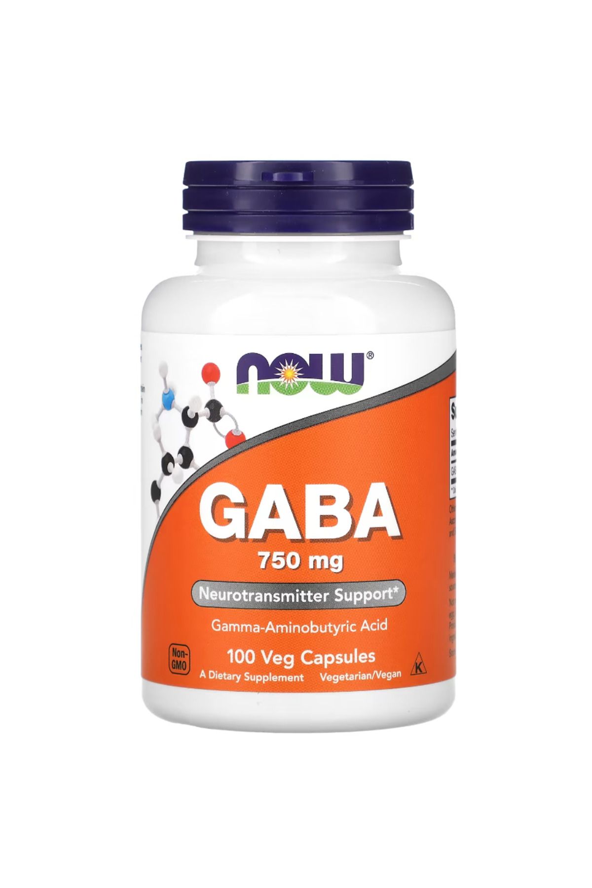 Now Foods , GABA, 750 mg, 100Veg Capsules usa...