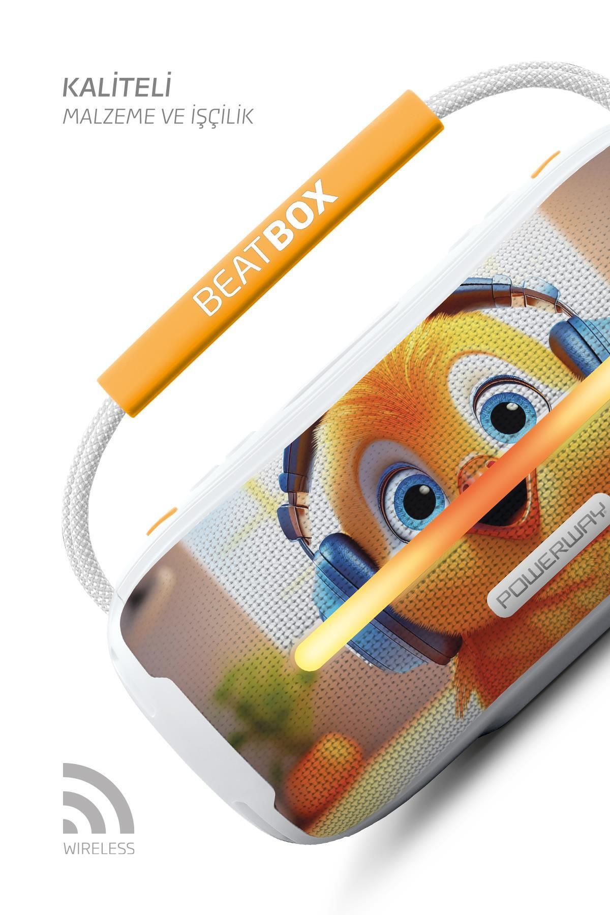 Beatbox Animals Civciv Led Işıklı Dayanıklı Ses Bombası Usb Sd Aux Bluetooth Hoparlör