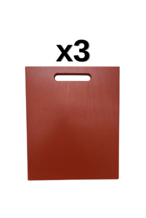 3'lü Türkay 32.5x26.5x1 cm Saplı Polietilen Kesme Tahtası Kesim Levhası 1138 Image 0