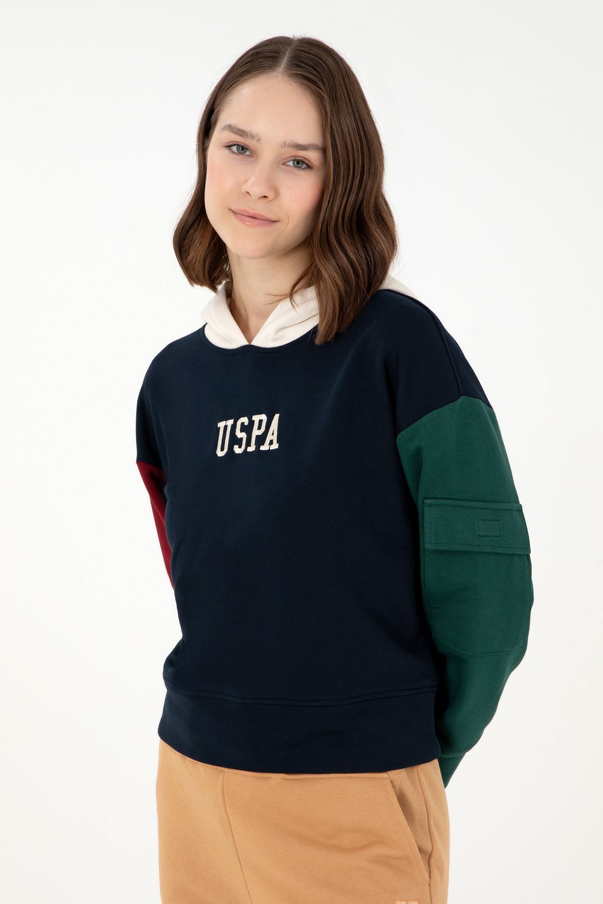 Kadın Lacivert Kapüşonlu Sweatshirt 50291269-vr033