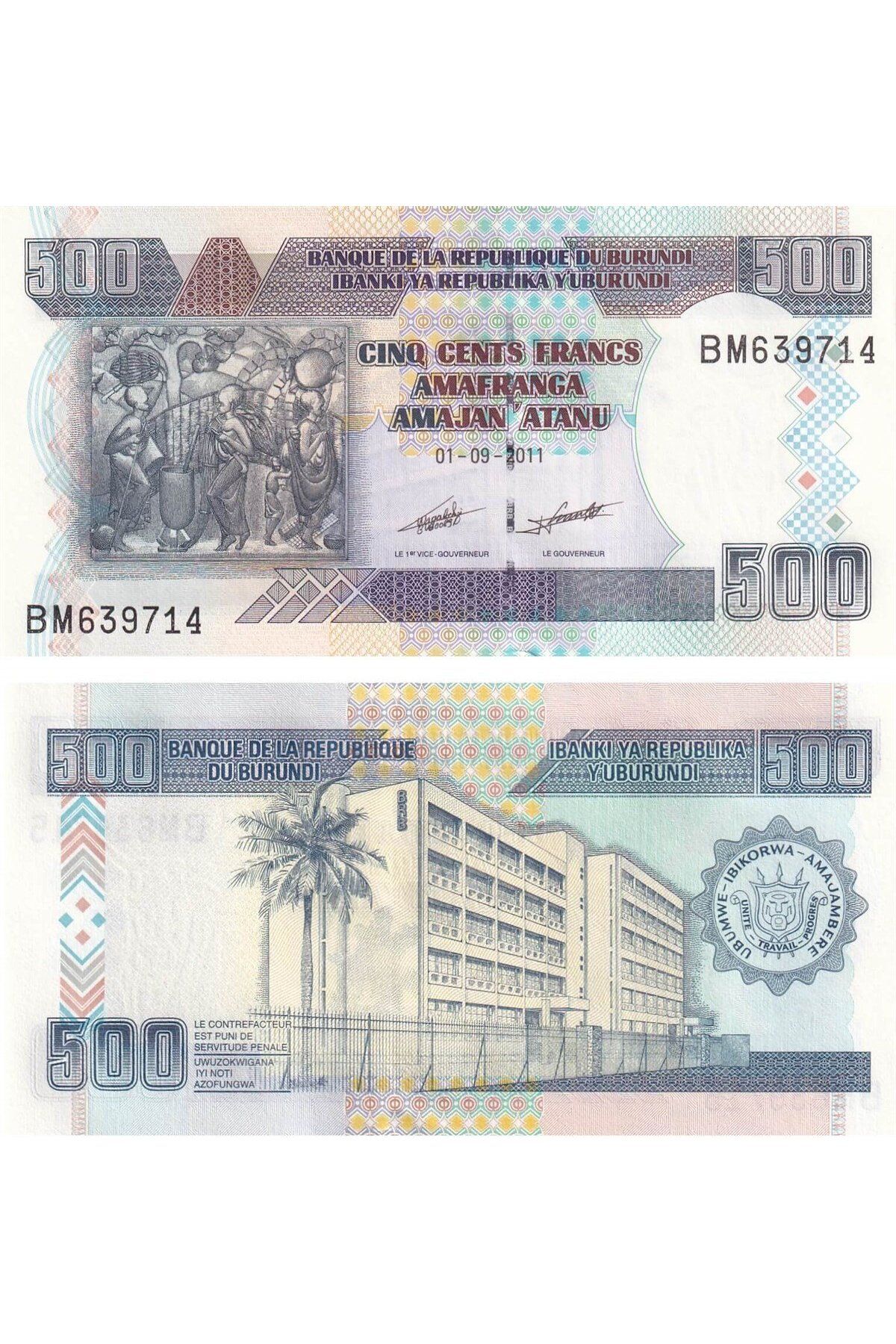 Benim KoleksiyonumBurundi,500 Frank (2011) P#...