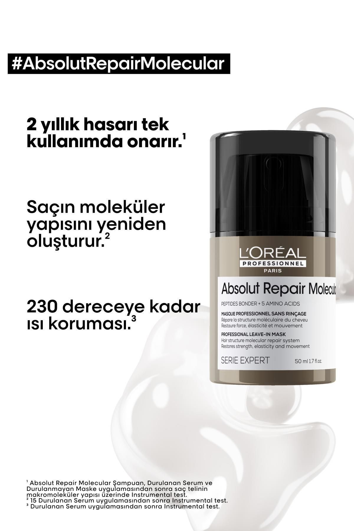 Absolut Repair Molecular Tüm Yıpranmış Saçlar İçin Durulanmayan Maske 50ml