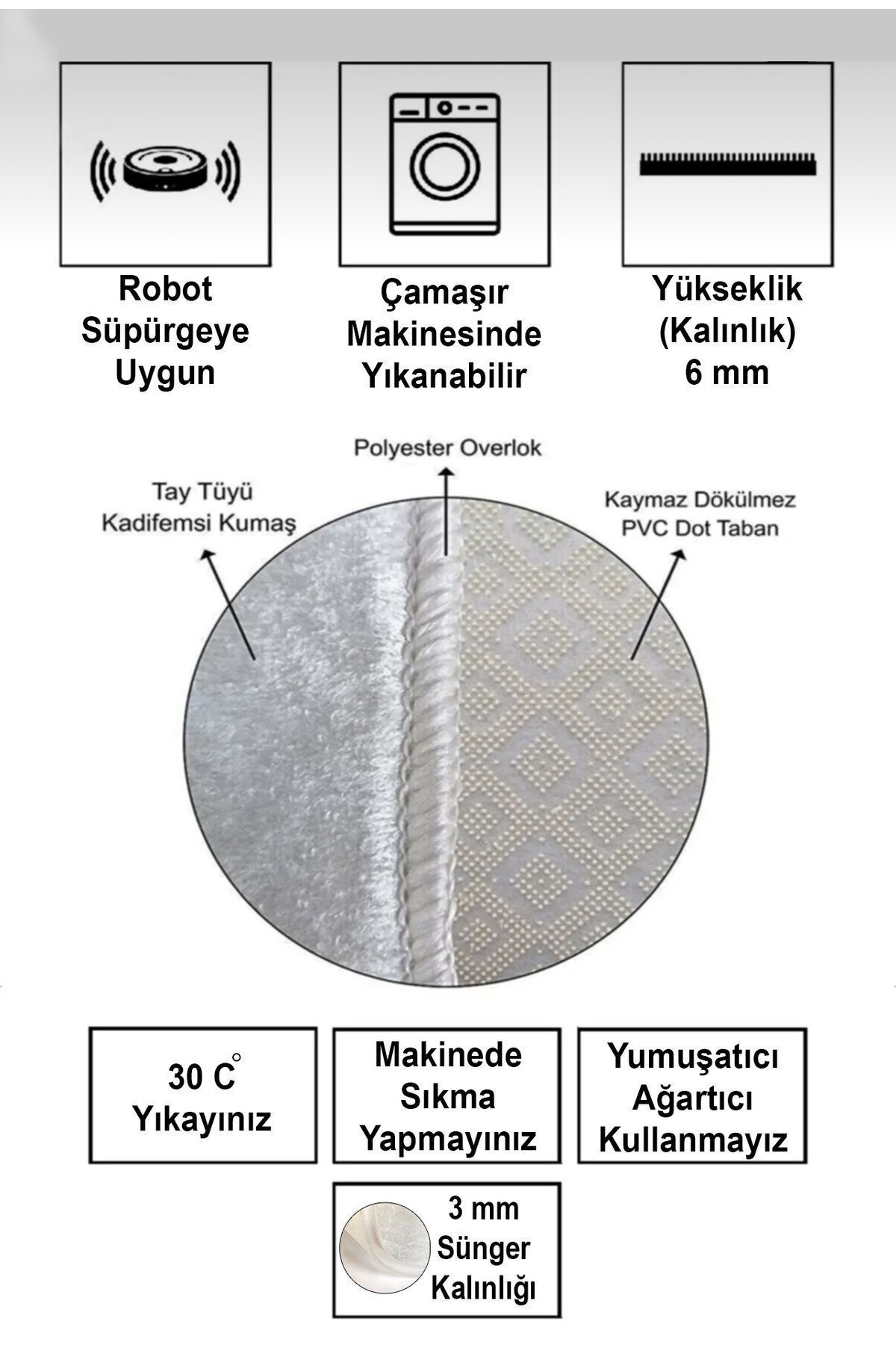 Dekoratif Modern Vintage Retro Tasarım Kaydırmaz Taban Alfabe Çok Renkli Çocuk Oyun Halı