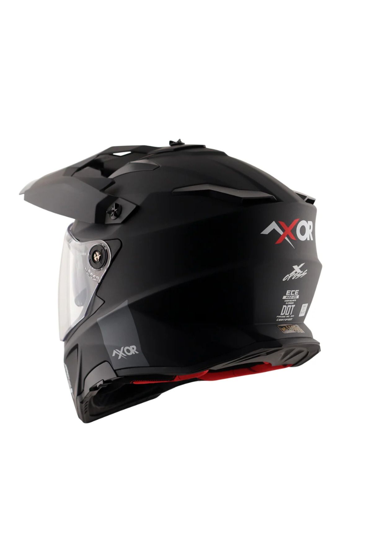 X-CROSS - DUAL VİSOR SC- MAT SİYAH KIRMIZI KROSS KASK