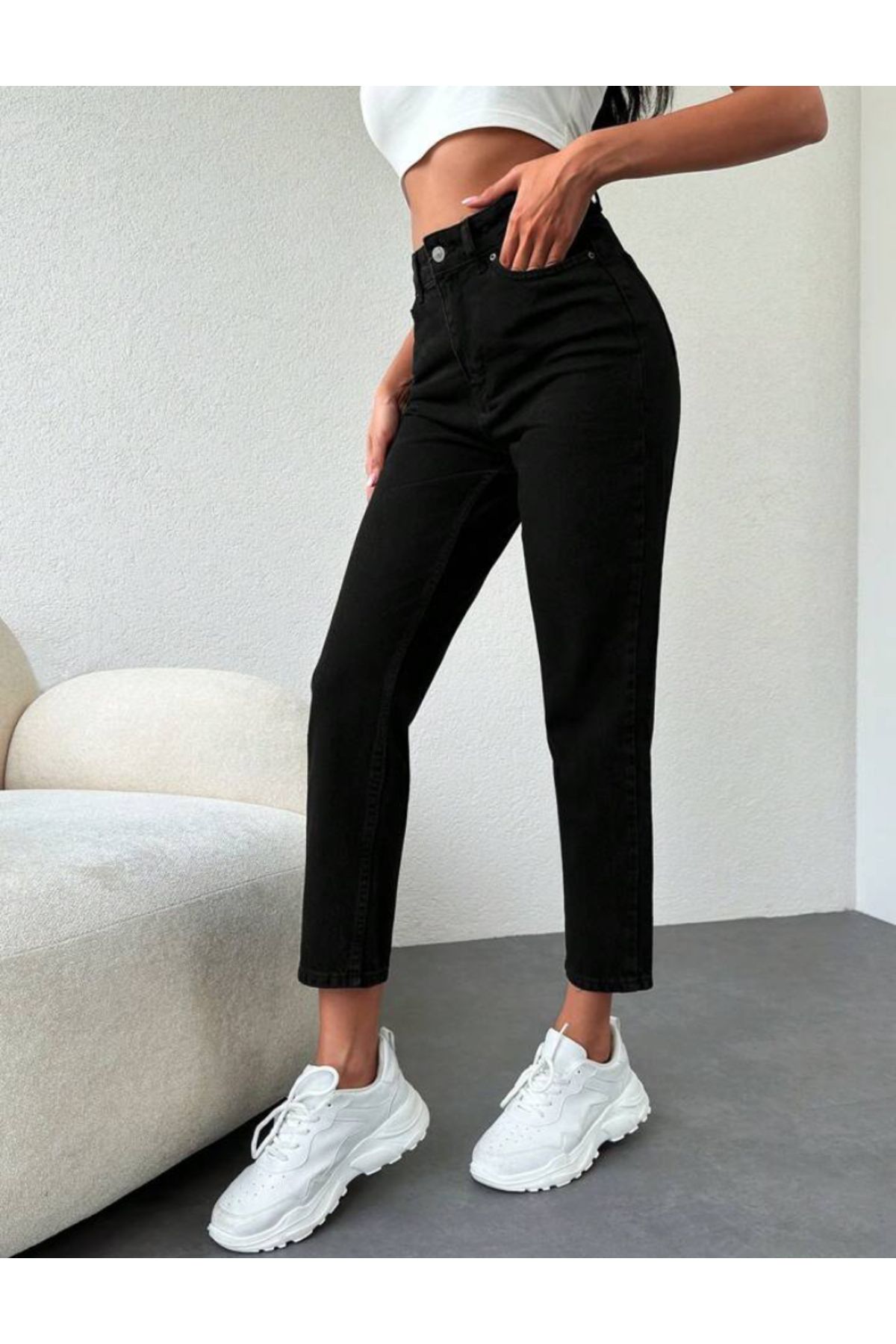 Slim Fit Mom Jeans Kot Pantolon