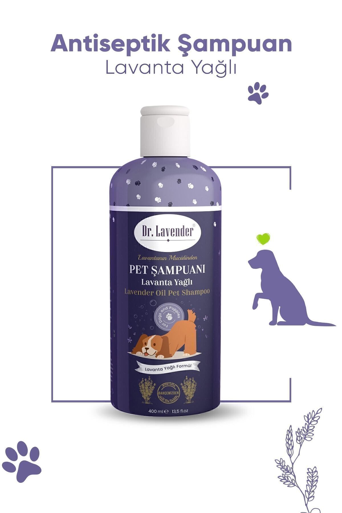 Dr. Lavender Lavanta Yağlı Köpek Şampuanı 400 ml Antiseptik Pet Şampuan 2 Adet