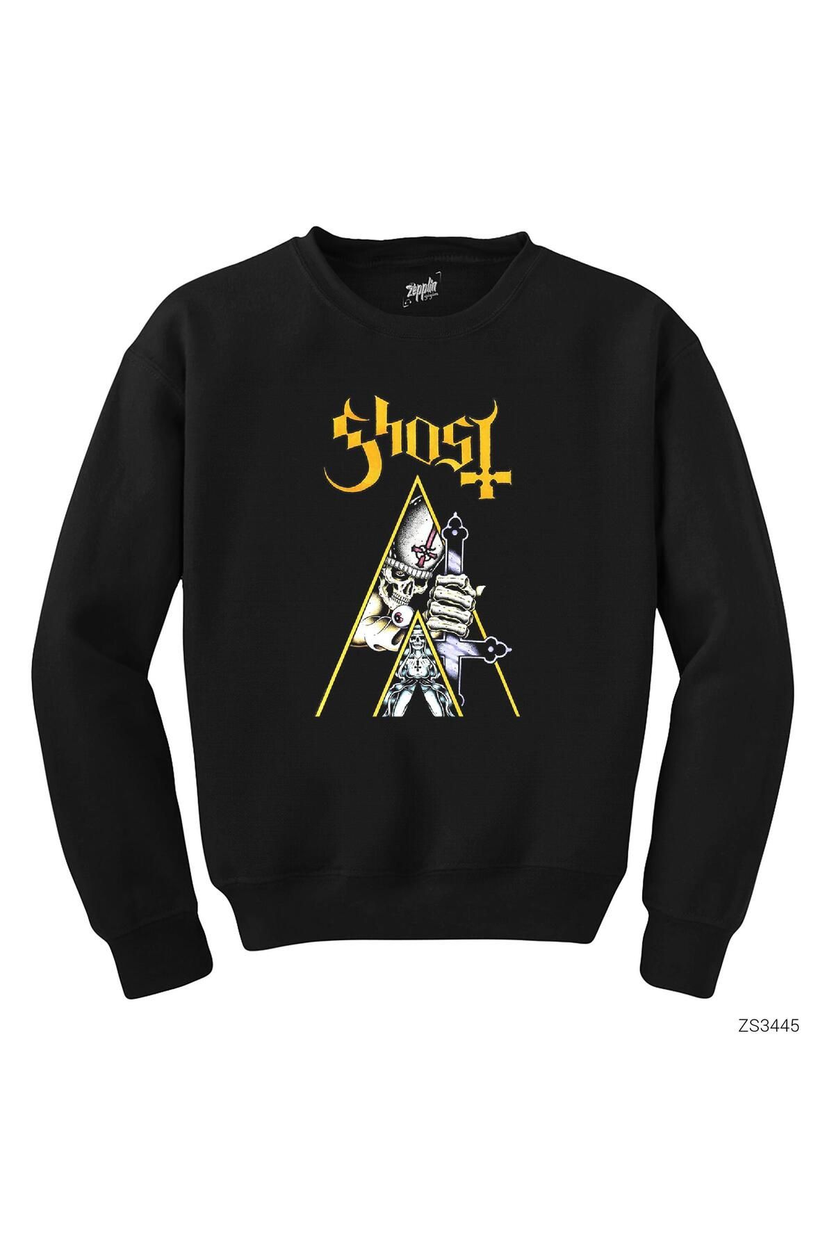 wuqhu Ghost Cross SiyahSweatshirt