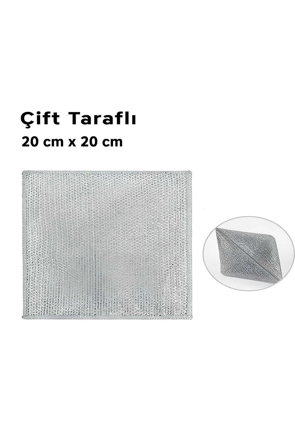 6 Adet Çift Taraflı Çok Amaçlı Tel Temizlik Bezi | Mutfak, Lavabo, Tezgah, Ocak Bezi 20x20 Cm