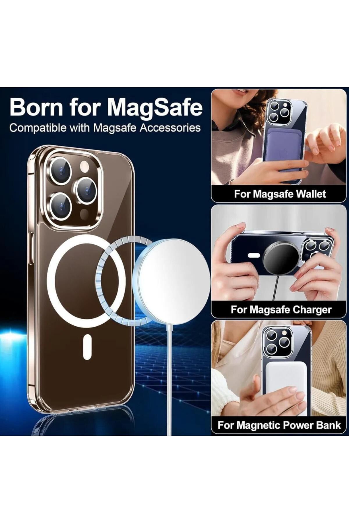 iPhone 16 Pro Max Uyumlu Kılıf Kamera Koruma Camı Ekran Koruyucu Şeffaf Magsafe Temperli Cam Koruma