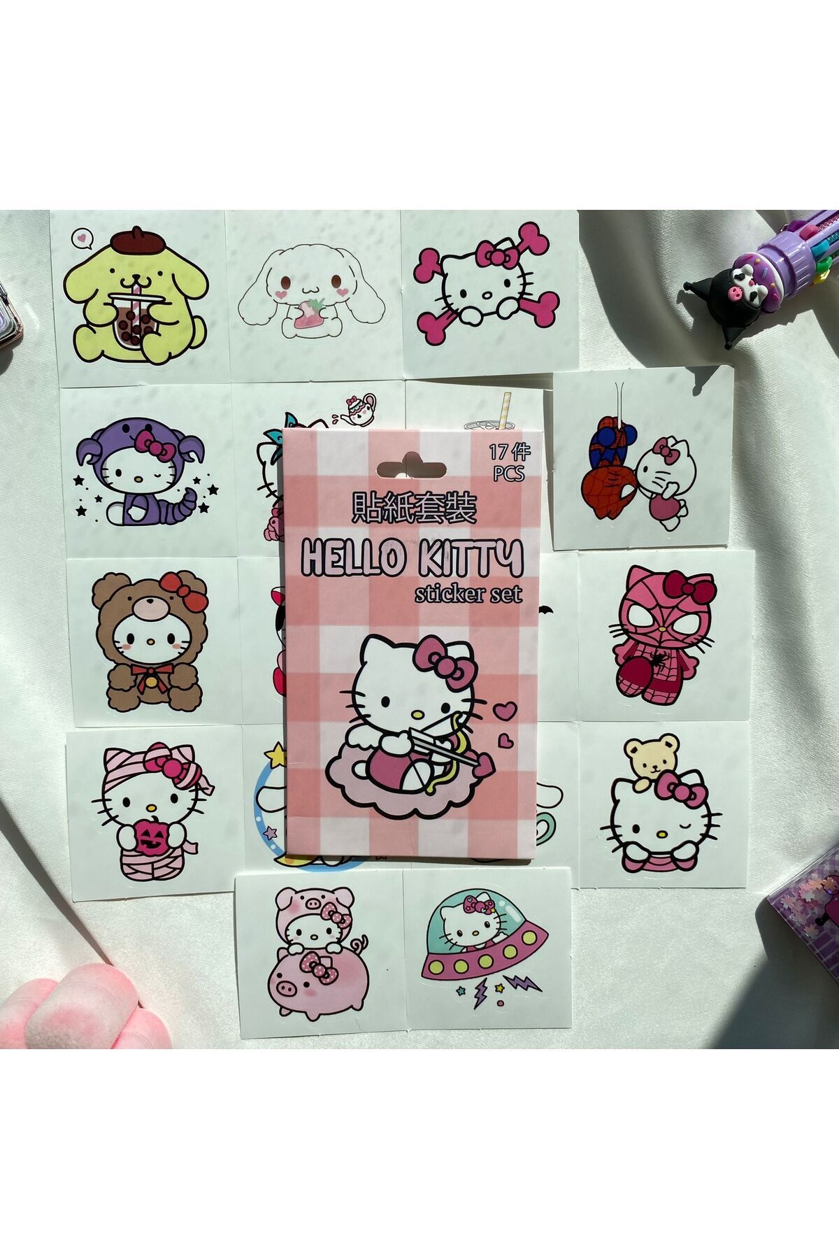 Wisevelya Pembe Hello KittySticker Seti