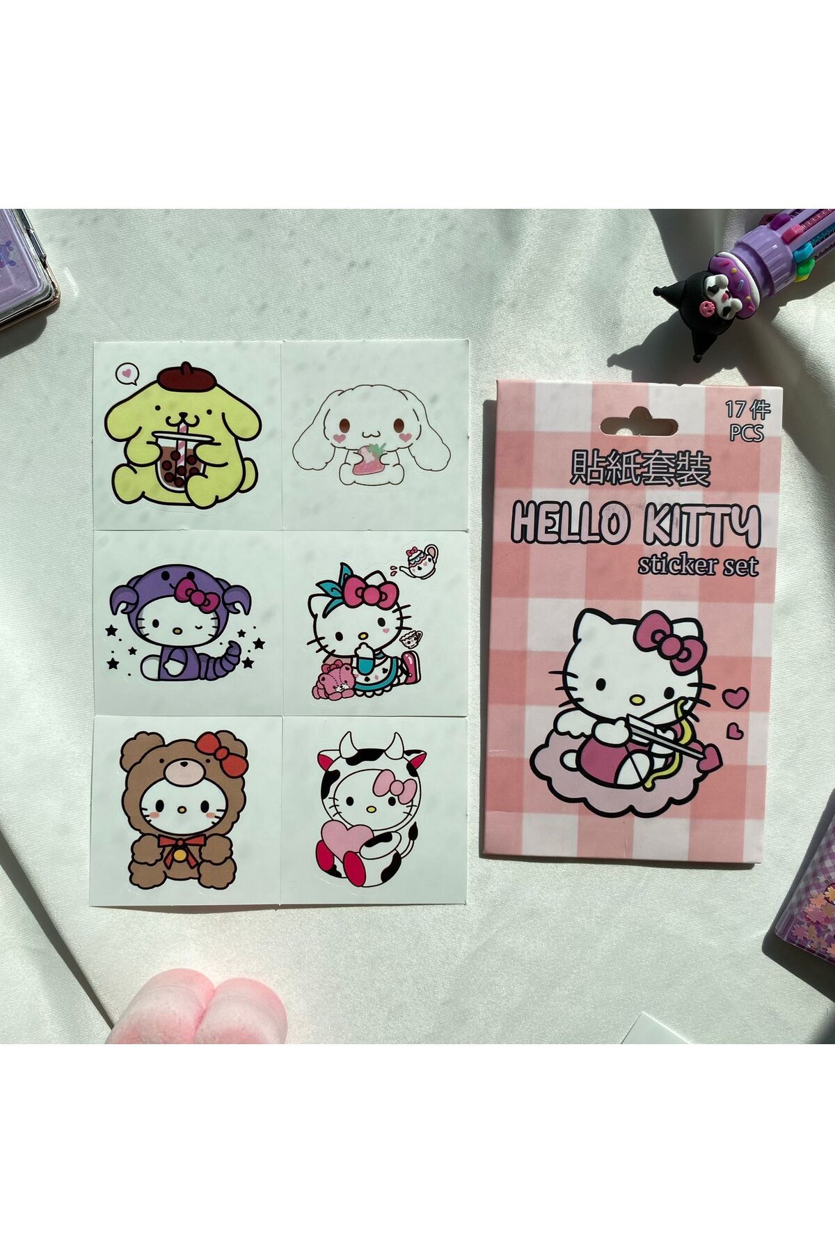 Pembe Hello Kitty Sticker Seti