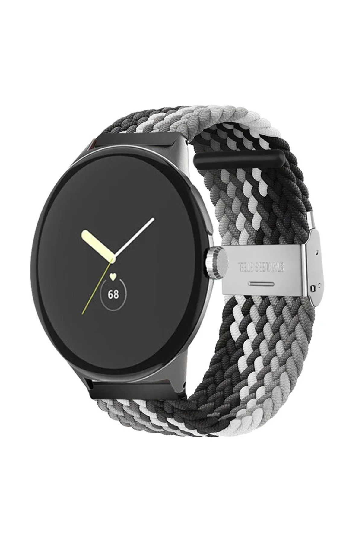 Huawei Watch GT4 41mm / Üniversal-Garmin-Mibro-Vivo Akıllı Saat 18mm Kordon Metal Klipsli Flexi Örgü