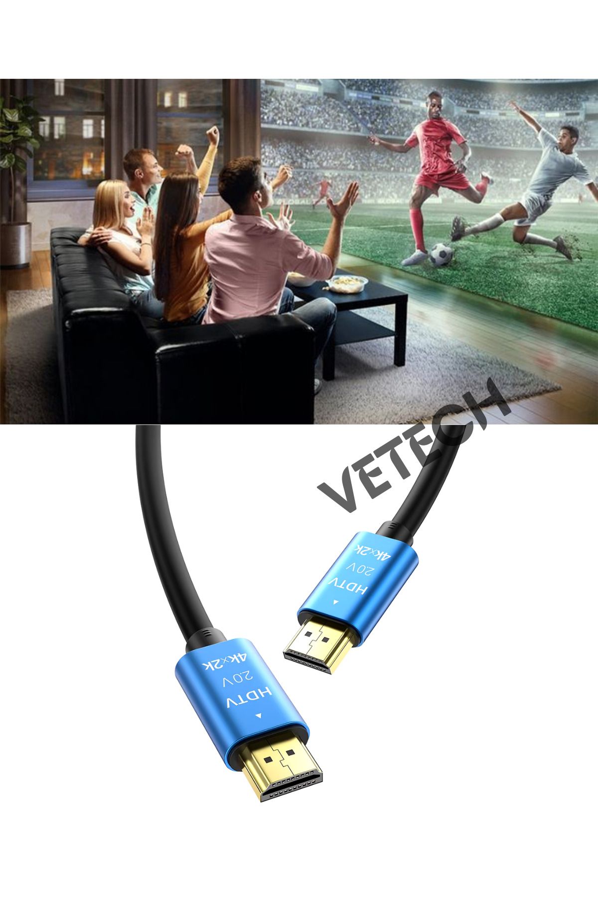 4K HDMI Kablosu HDTV 2.0V 3mt. Oyuncu Bilgisayarı, Playstation, XBoX, Notebook İçin