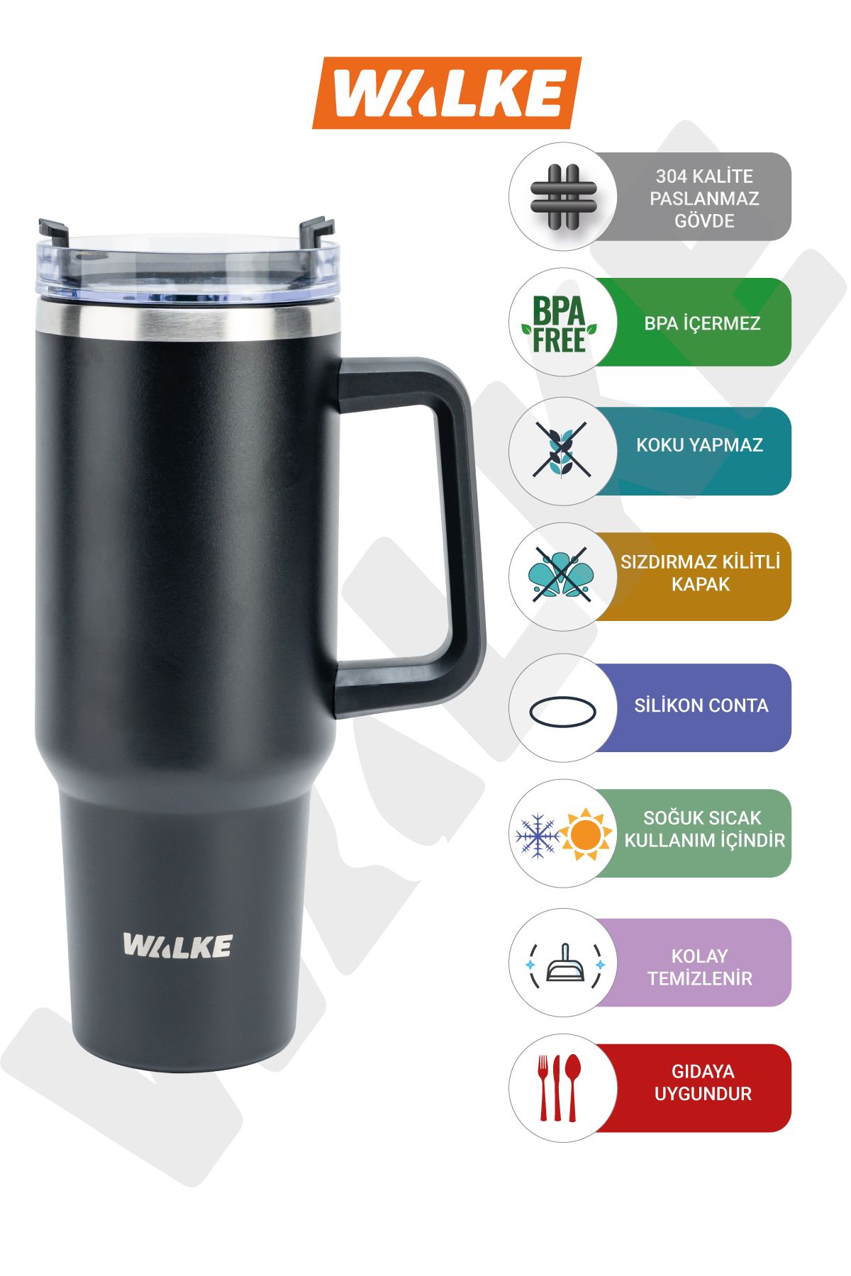 WalkeLuxury Pipetli BardakTermos 1.2 Litre