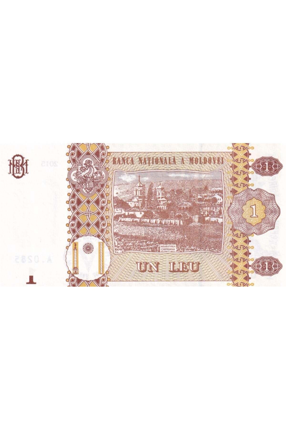 Moldova, 1 Leu (2015) P#21 Çil Eski Yabancı Kağıt Para