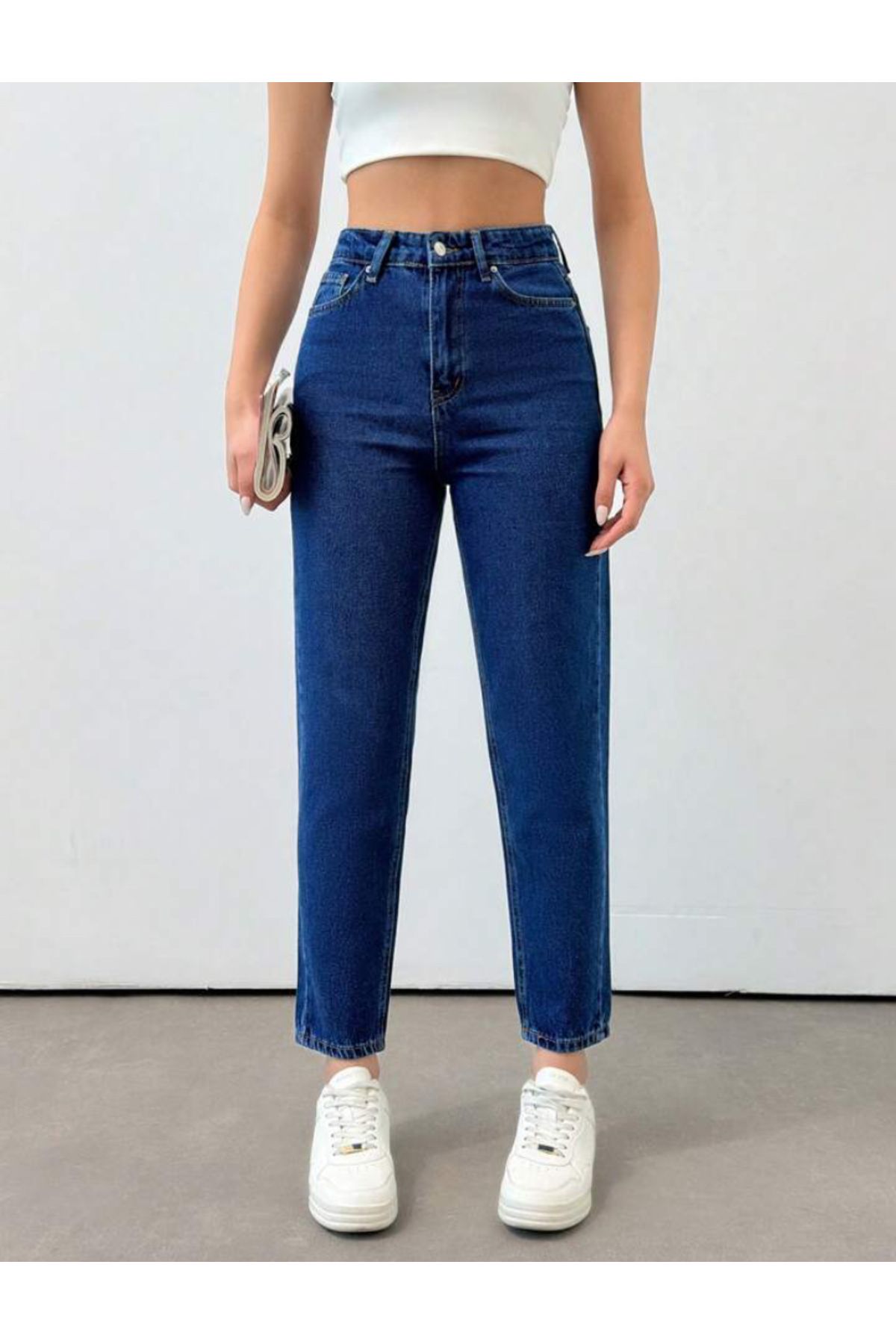 Slim Fit Mom Jeans Kot Pantolon