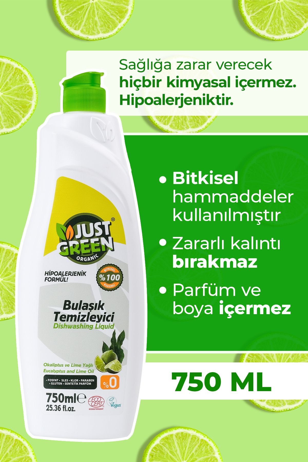 Just Green OrganicBitkiselElde Bulaşık Deterj...