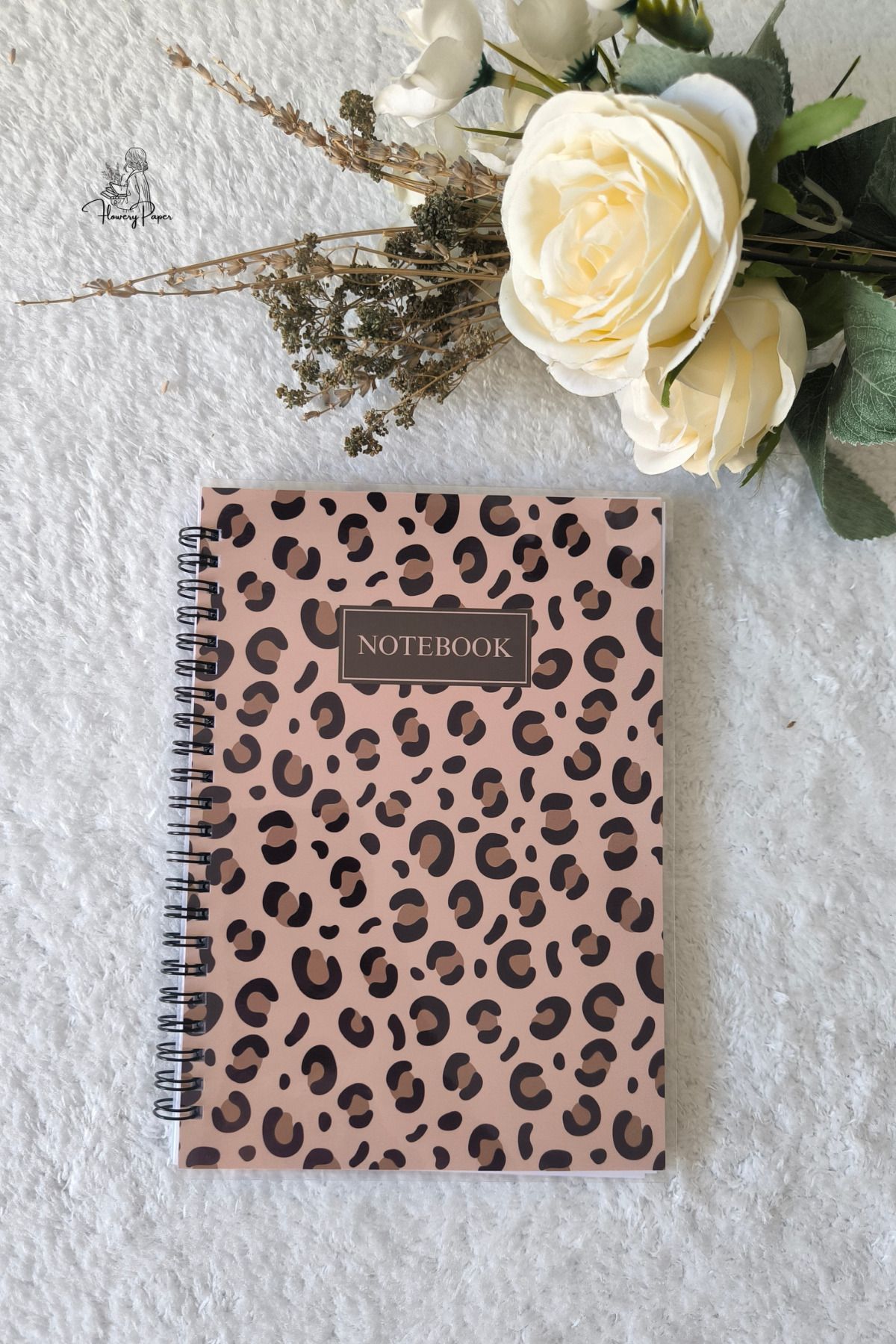 Flowery Paper Leopar NoktalıTelli Defter A5,6...