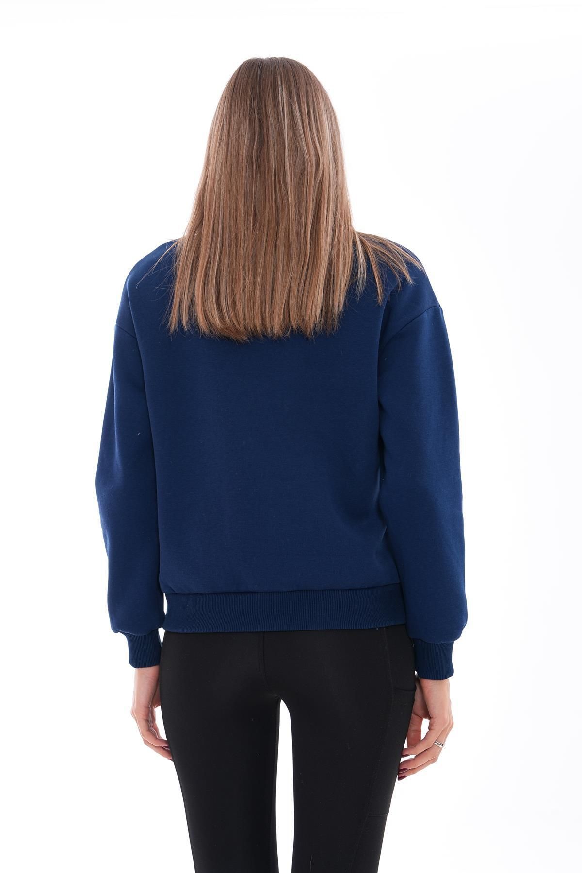 Kadın Nazar Boncuğu Nakışlı Üç İplik Sweatshirt 245310 -