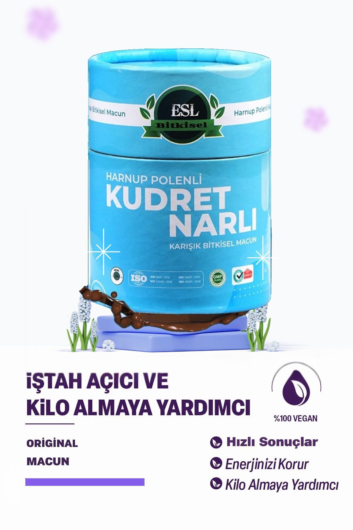 İştah Açıcı,kilo Aldırıcı,enerji,kudret Narı & Harnup Polenli Bitkisel Vitamin Takviyeli Macun 240gr