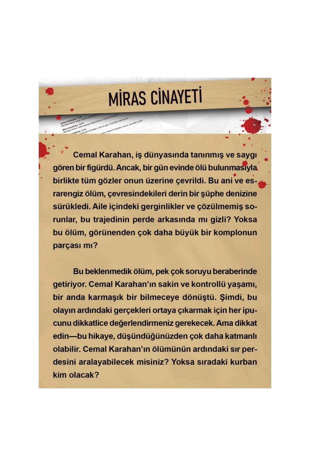 Dedektiflik Cinayet Çözme Oyunu - Miras Cinayeti