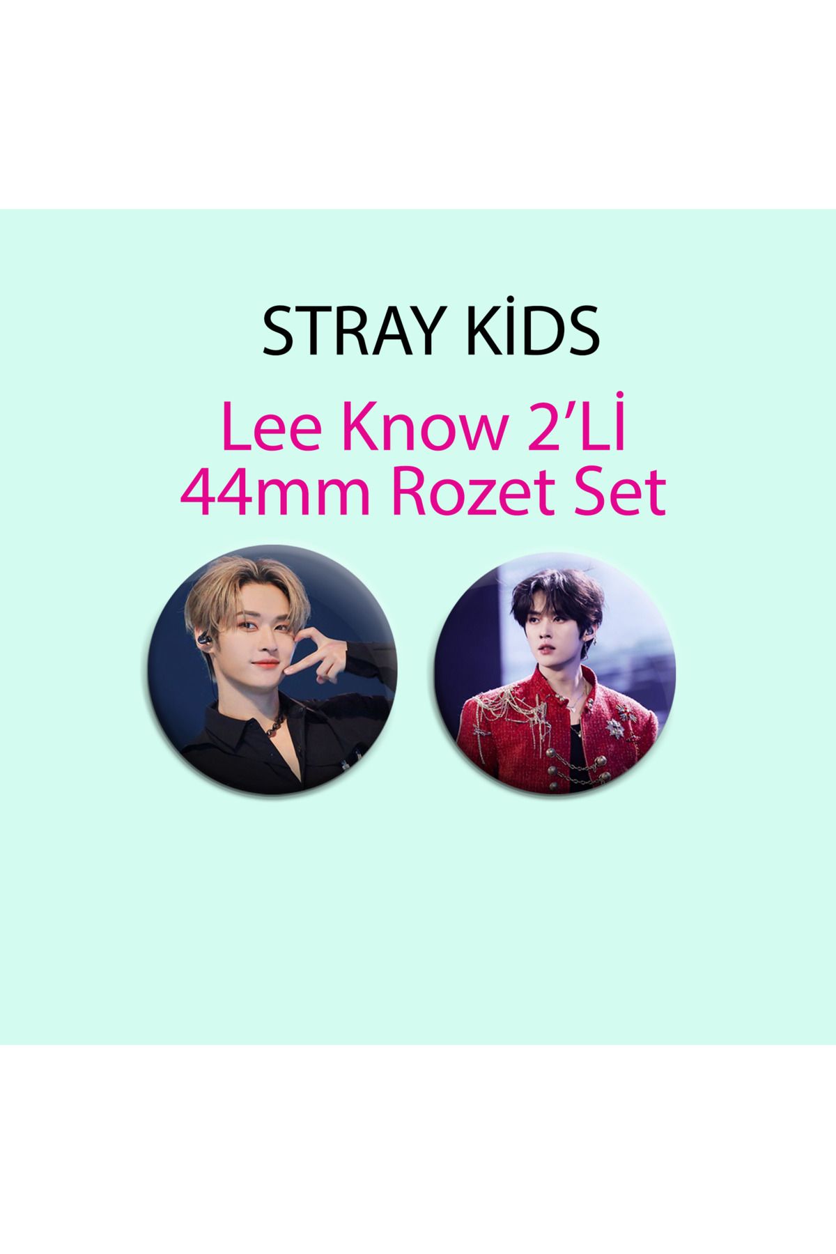 Nemika Stray Kids SKZ LeeKnow 2 adet 44mm But...